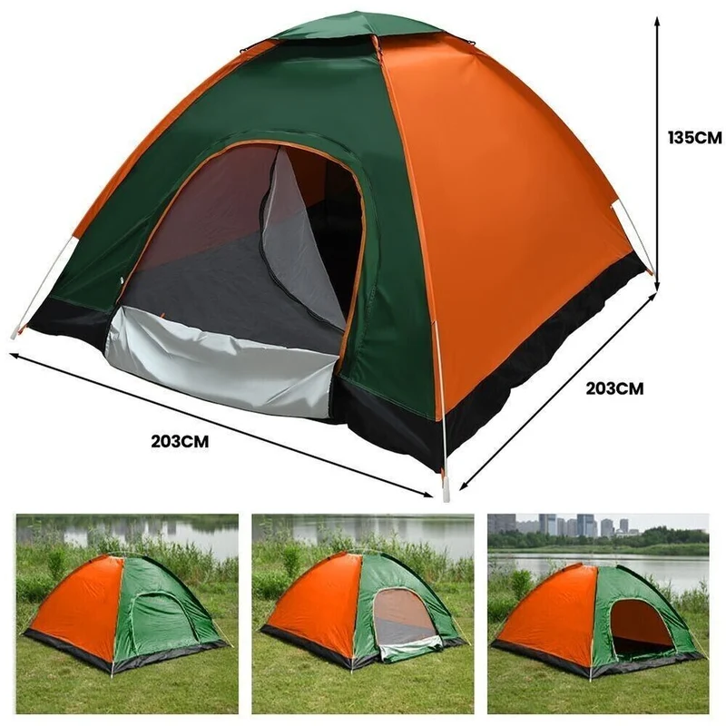 Camping Zelt 3-4 Personen Pop Up Kuppel Campingzelt,einfacher Aufbau Wurfzelt