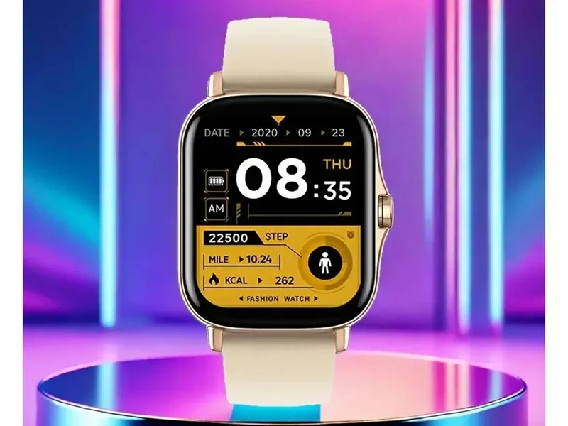 Smartwatch Damen Herren Bluetooth Telefonieren Sportuhr Fitness Tracker Gold 5907451378137
