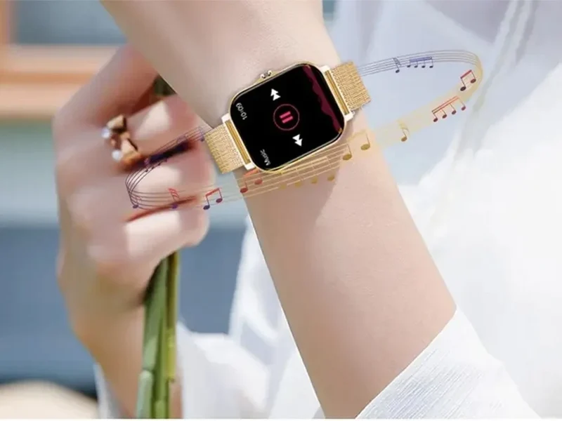 Smartwatch Damen Herren Bluetooth Telefonieren Sportuhr Fitness Tracker Gold 5907451378137
