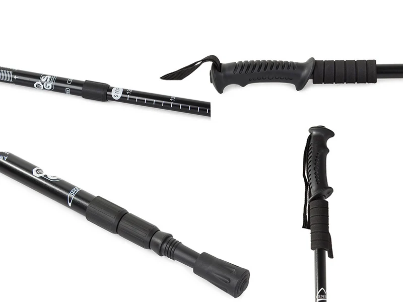 2x Nordic Walking Stöcke Teleskop 64-135 cm – Alu Antischock mit Korkgriff