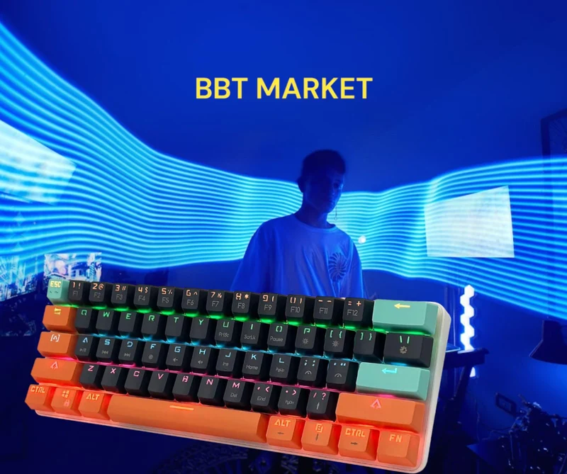 Mechanische Gaming Tastatur 60% RGB USB QWERTY Rot Switch Anti-Ghosting TypC🎮