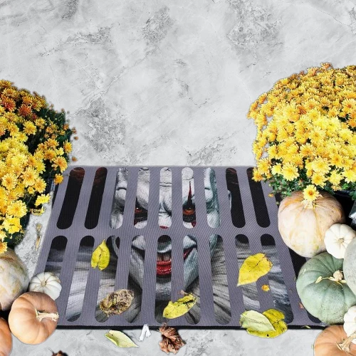 3D Halloween Horror Fußmatte – Lustige rutschfeste Türmatte, wasserdicht 40x60cm