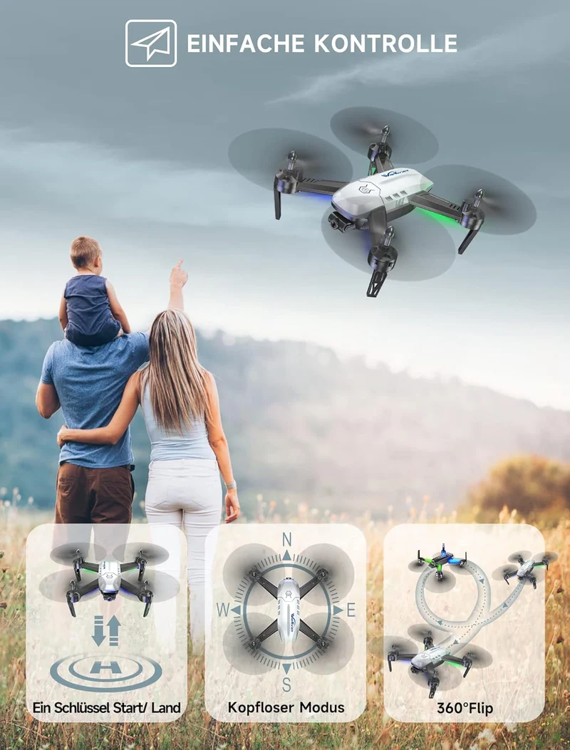 T6 Drohne Mit Kamera 1080P Hd, Wifi FPV Drone Für Anfänger, RC Quadcopter Mit 2