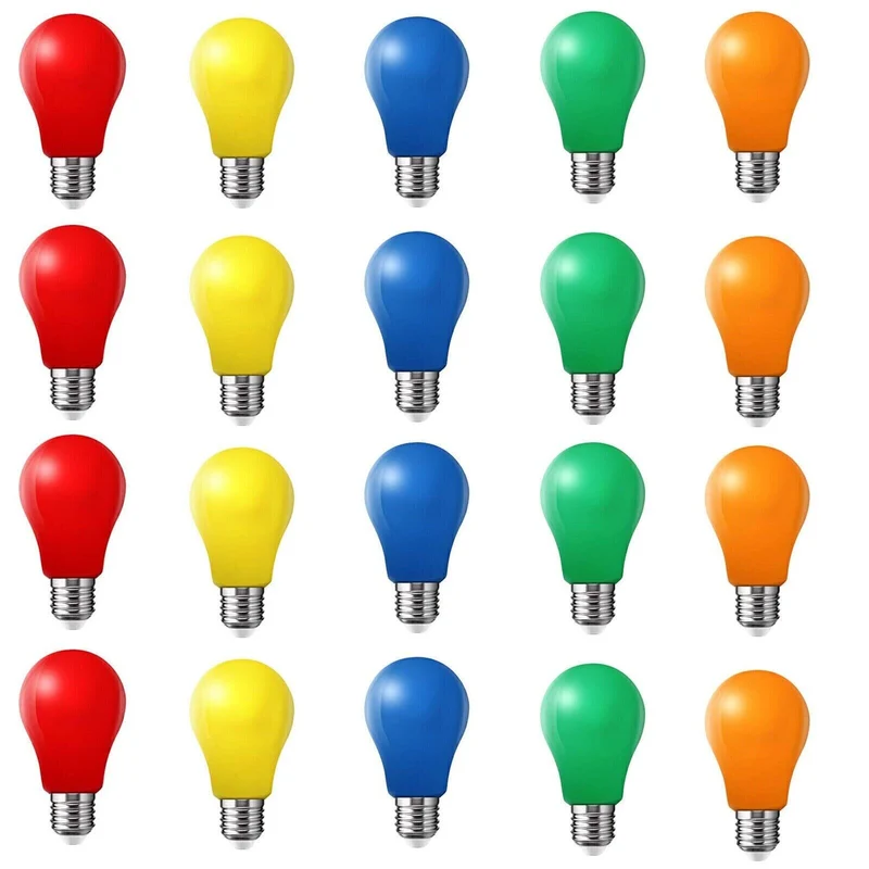 20x farbige LED Leuchtmittel Birnenform 3W E27 gemischt farbige Glühbirnen V1