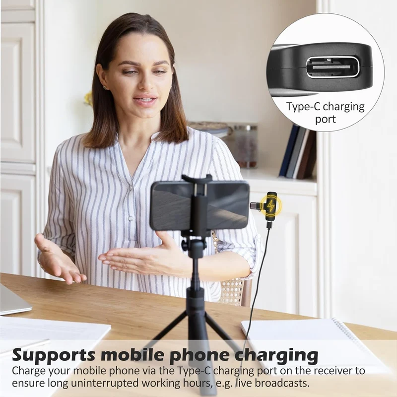 Kabelloses Lavalier Mikrofon Set – 2er Pack Mini Wireless Mikrofone mit Rauschunterdrückung für Smartphone, Laptop & Kamera K10MRFN