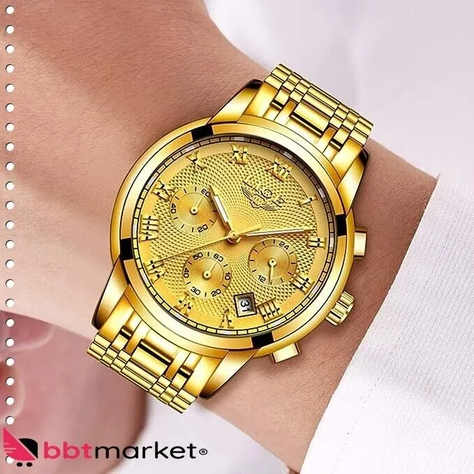 Herren Uhren Sport Wasserdicht Edelstahl Analoger Quarz Chronograph Kalender