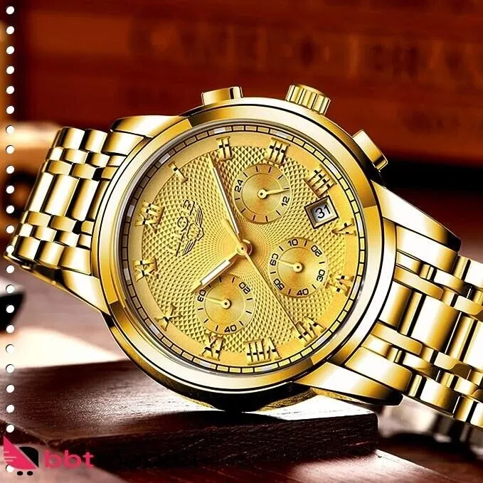 Herren Uhren Sport Wasserdicht Edelstahl Analoger Quarz Chronograph Kalender