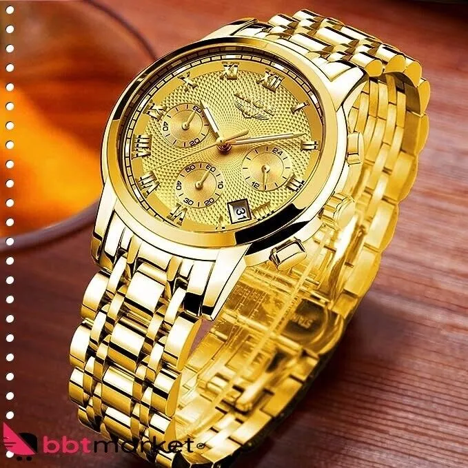 Herren Uhren Sport Wasserdicht Edelstahl Analoger Quarz Chronograph Kalender