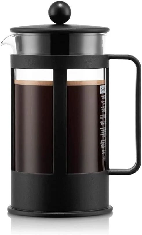 Bodum Kenya Kaffeebereiter 350ml – French Press für 3 Tassen aus Borosilikatglas & Edelstahl