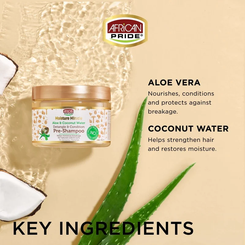 African pride pre-shampoo detangle and condition mask with aloe & coconut water