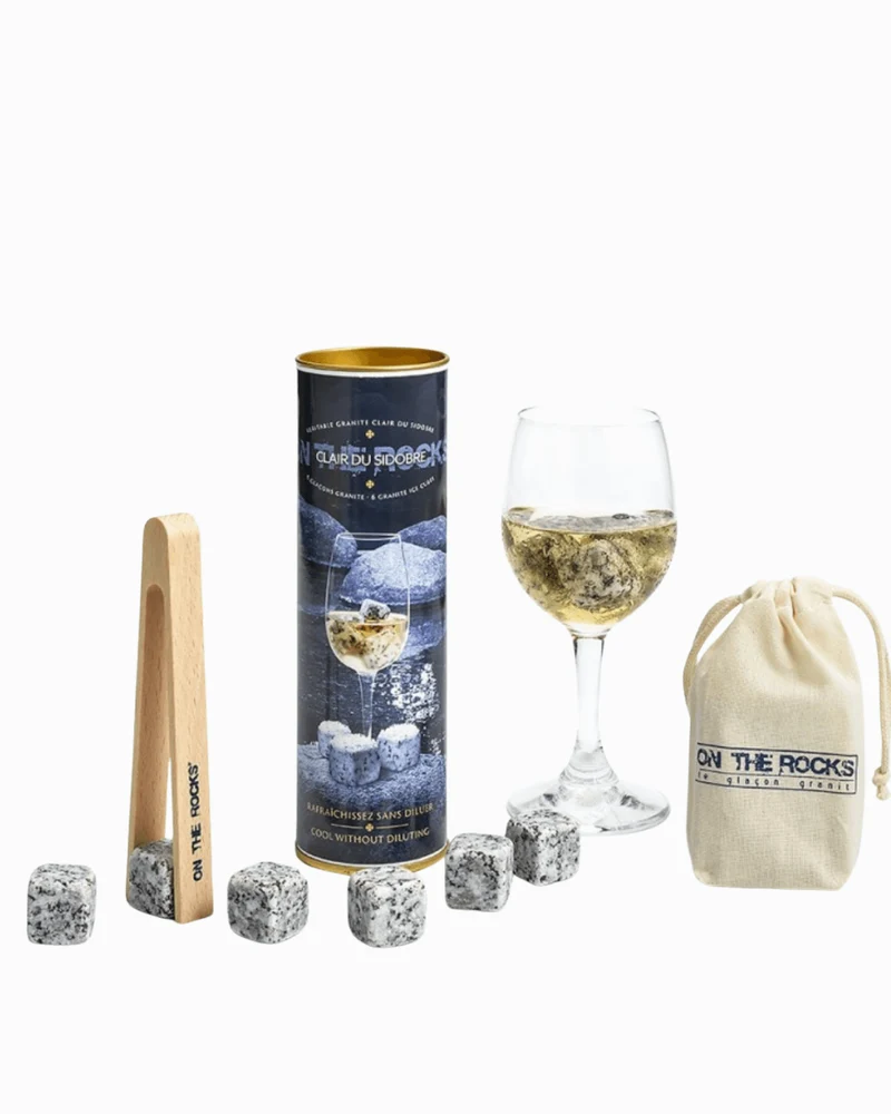 Coffret pierres à whisky– 6 glaçons en granit du Sidobre + pince