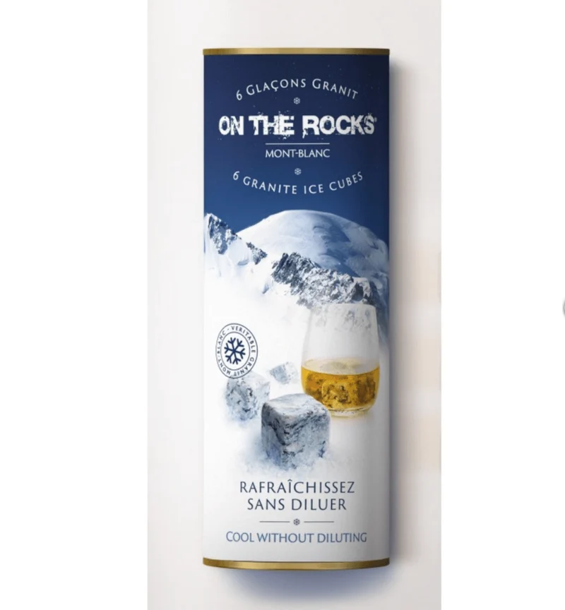 Coffret pierres à whisky/boisson – 6 glaçons en granit du Mont-Blanc