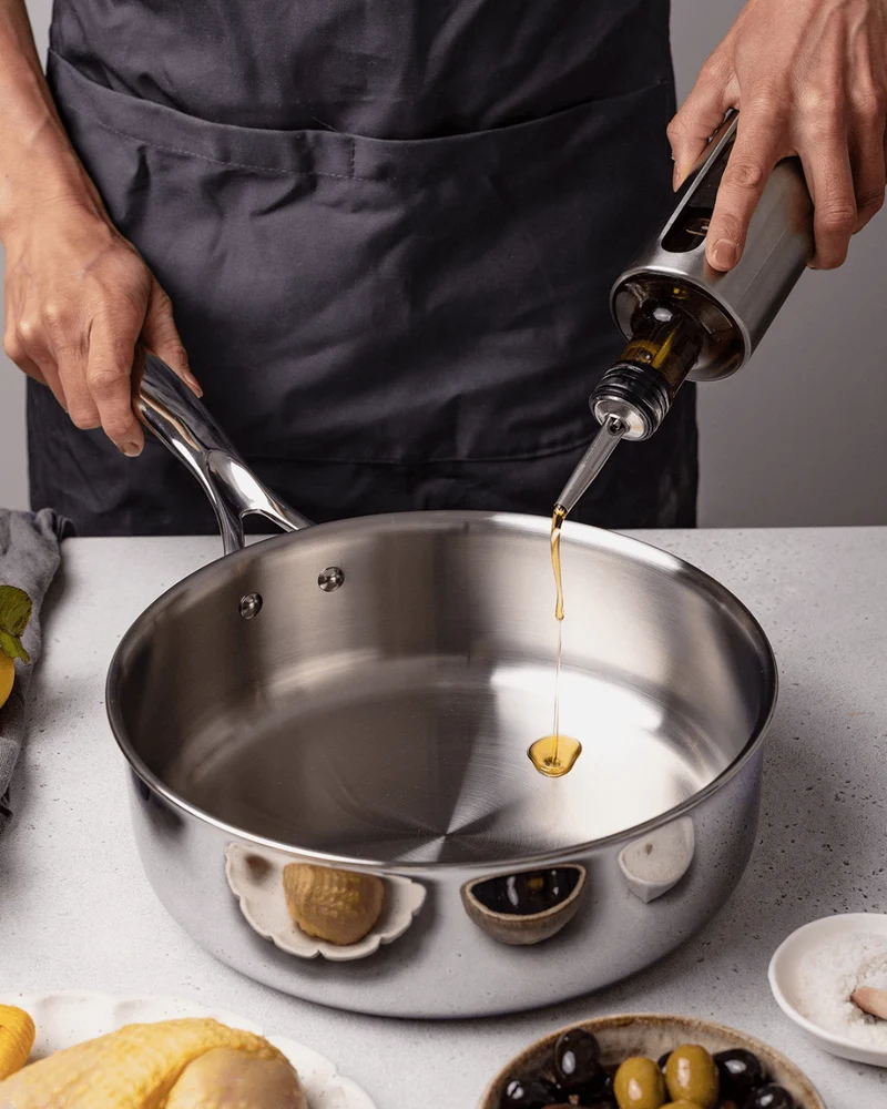 Sauteuse Inox Ultraply – Castel’Pro fixe – Cristel – Ø 24 & 28 cm