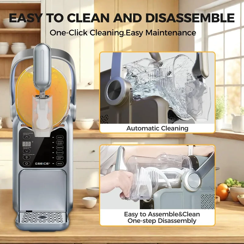 Slushie Maker Machine, 101oz Ice Cream Machine for Home with Portable Handle, Real-time Temp Display, 5 Preset Modes for Slushie, Margaritas, Frappés, Milkshake, and Juice | HS3L