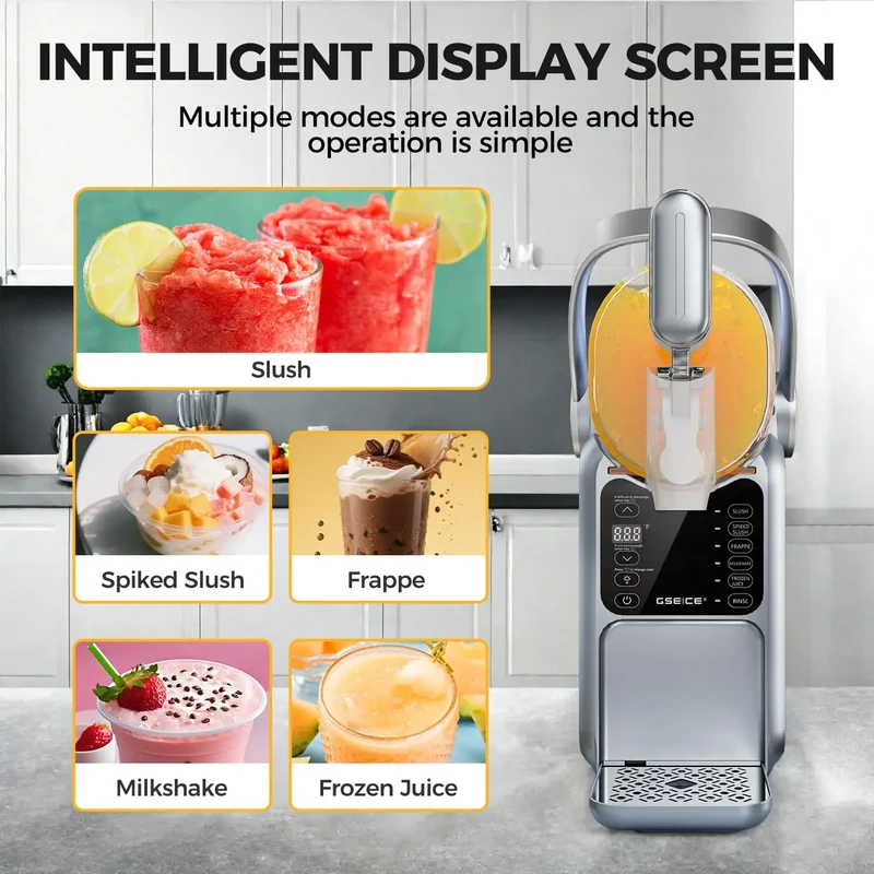 Slushie Maker Machine, 101oz Ice Cream Machine for Home with Portable Handle, Real-time Temp Display, 5 Preset Modes for Slushie, Margaritas, Frappés, Milkshake, and Juice | HS3L