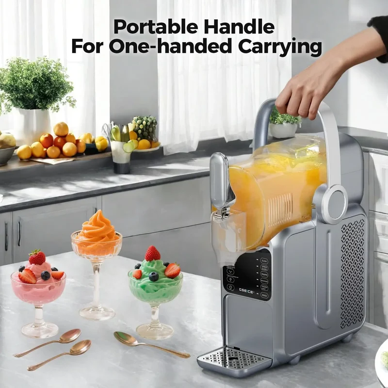 Slushie Maker Machine, 101oz Ice Cream Machine for Home with Portable Handle, Real-time Temp Display, 5 Preset Modes for Slushie, Margaritas, Frappés, Milkshake, and Juice | HS3L