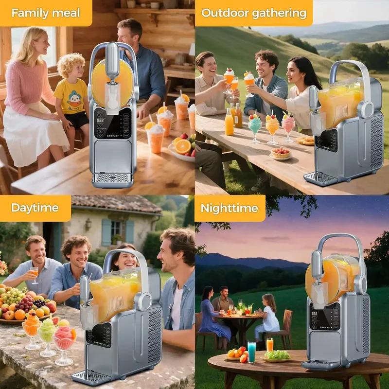 Slushie Maker Machine, 101oz Ice Cream Machine for Home with Portable Handle, Real-time Temp Display, 5 Preset Modes for Slushie, Margaritas, Frappés, Milkshake, and Juice | HS3L