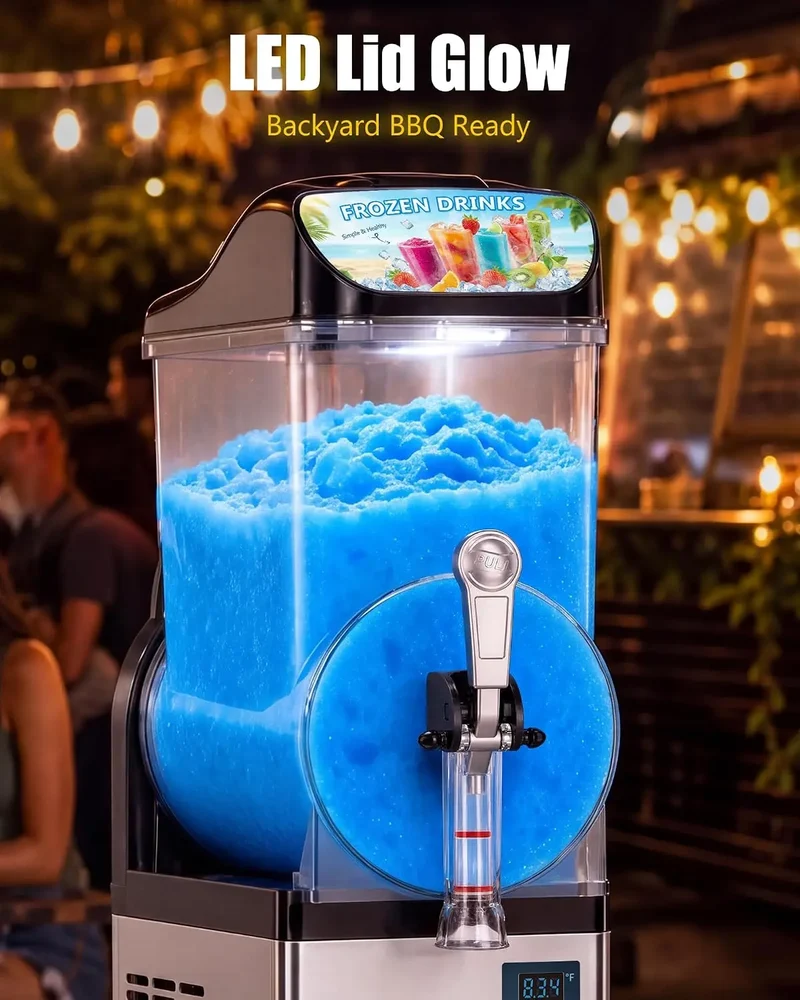 GSEICE 4.8 Gal Commercial Slushy Machine, 18L Single Tank Frozen Drink Maker for Party, Restaurants, Cafe, Bars | RLZ18*1