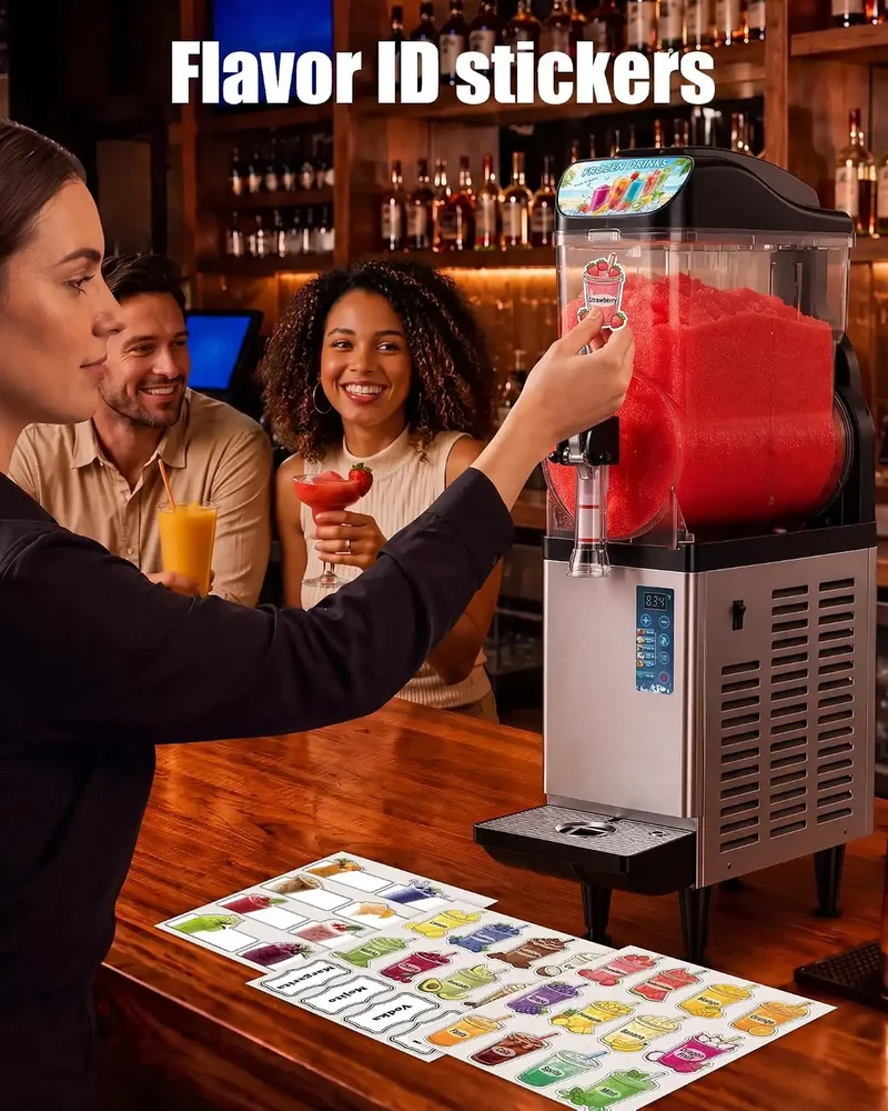 GSEICE 4.8 Gal Commercial Slushy Machine, 18L Single Tank Frozen Drink Maker for Party, Restaurants, Cafe, Bars | RLZ18*1