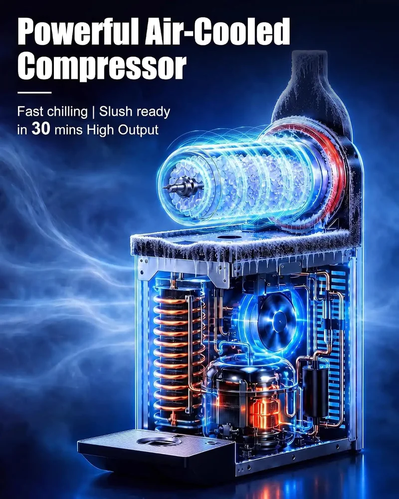 GSEICE 4 Gal Commercial Slushie Machine, 15L Single Tank Margarita Smoothie Frozen Drink Maker for Party, Restaurants, Cafe, Bars, Automatic Cleaning | RLZ15*1
