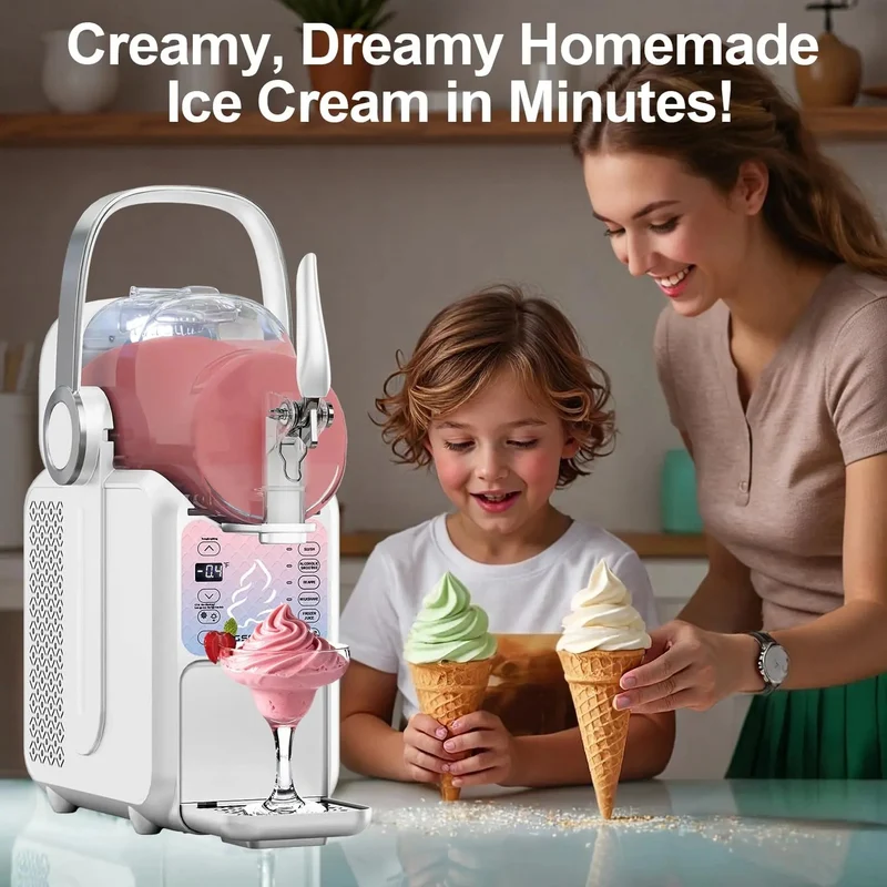 3L Ice Cream & Slushy Maker with Handle, Precise Cooling & Quick Frozen Drink Machine | HSC3L
