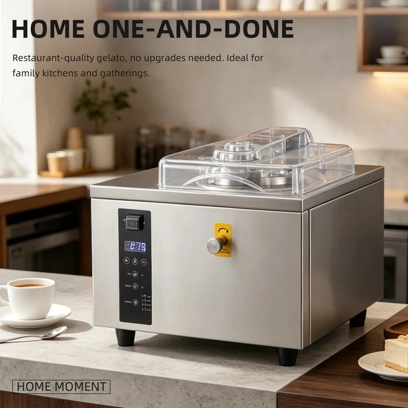 GSEICE Gelato Ice Cream Machine, 500W Italian Water Ice Maker, Hard Ice Cream Machine for Restaurants, Cafes & Dessert Shops | BQ5K