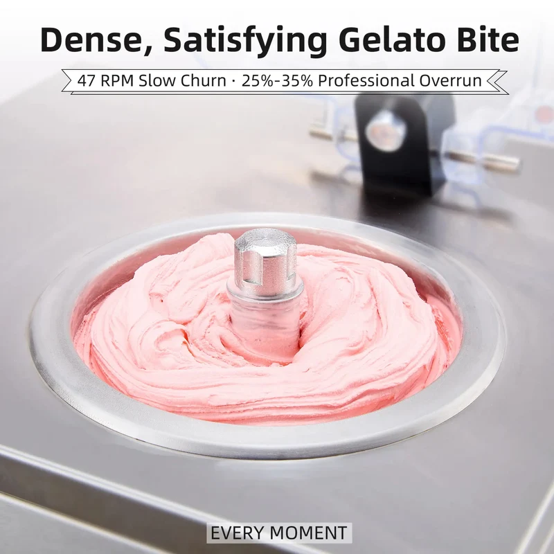 GSEICE Gelato Ice Cream Machine, 500W Italian Water Ice Maker, Hard Ice Cream Machine for Restaurants, Cafes & Dessert Shops | BQ5K