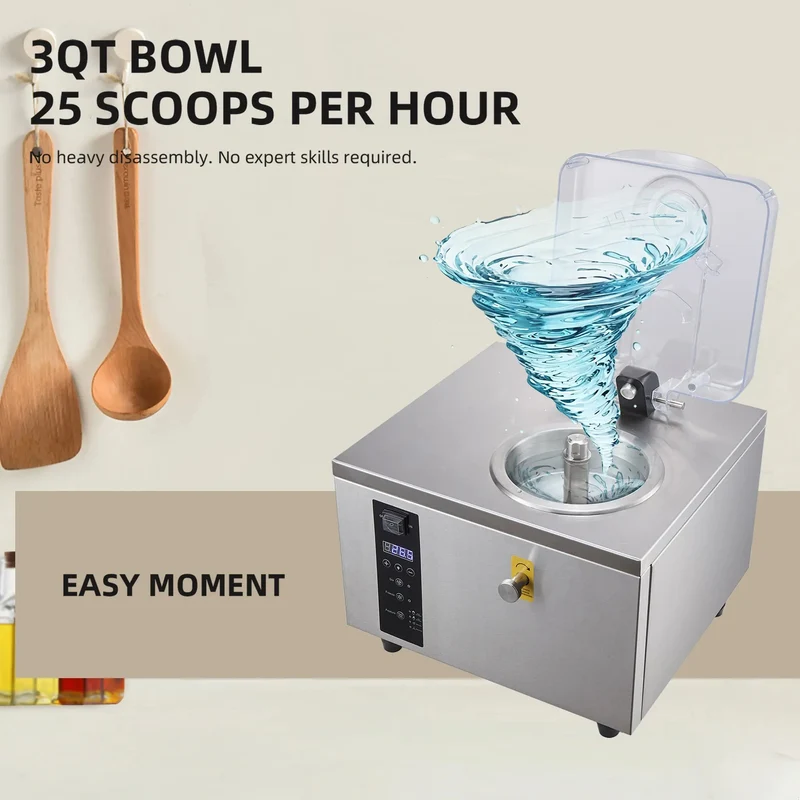 GSEICE Gelato Ice Cream Machine, 500W Italian Water Ice Maker, Hard Ice Cream Machine for Restaurants, Cafes & Dessert Shops | BQ5K