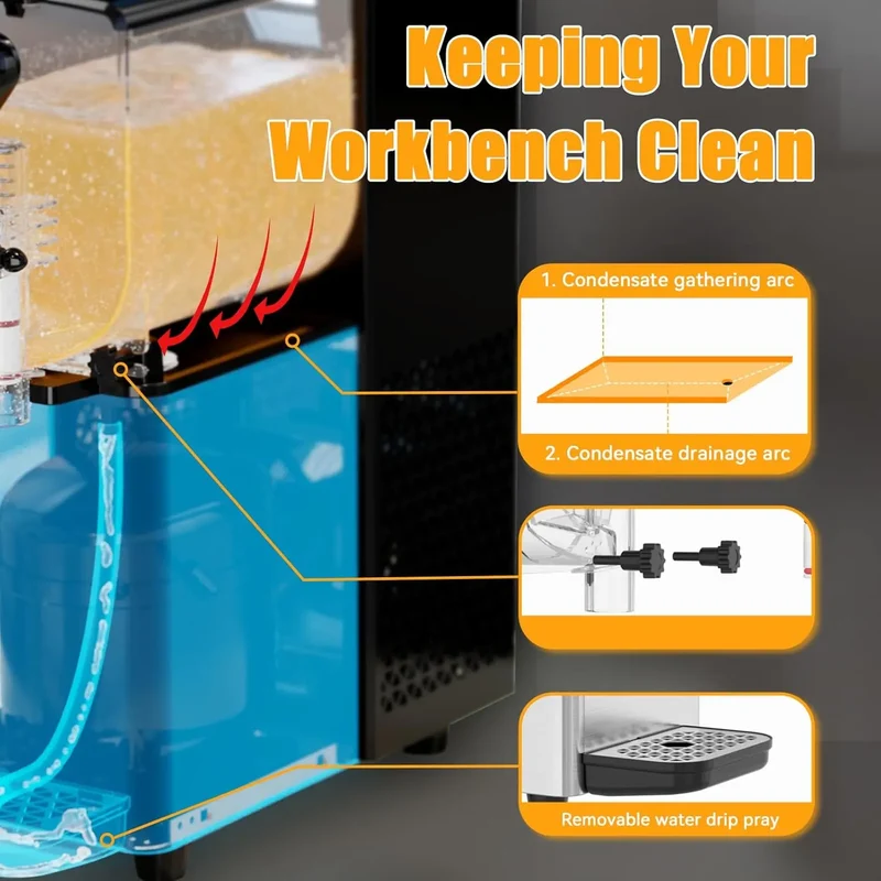 GSEICE RLC4*3 Commercial Slushie Machine, 1.05 Gallons x 3 Tank Frozen Margarita Machine with LED Lights for Business Birthday Party, 580W Slushy Machine with Auto Clean for Margaritas Frozen Cocktails