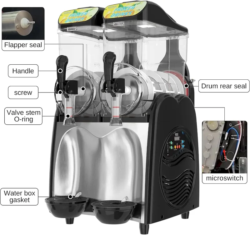 RLC15*1/RLC15*2/RLC15*3Slushy Machine Parts, Slushy Machine Accessories Black