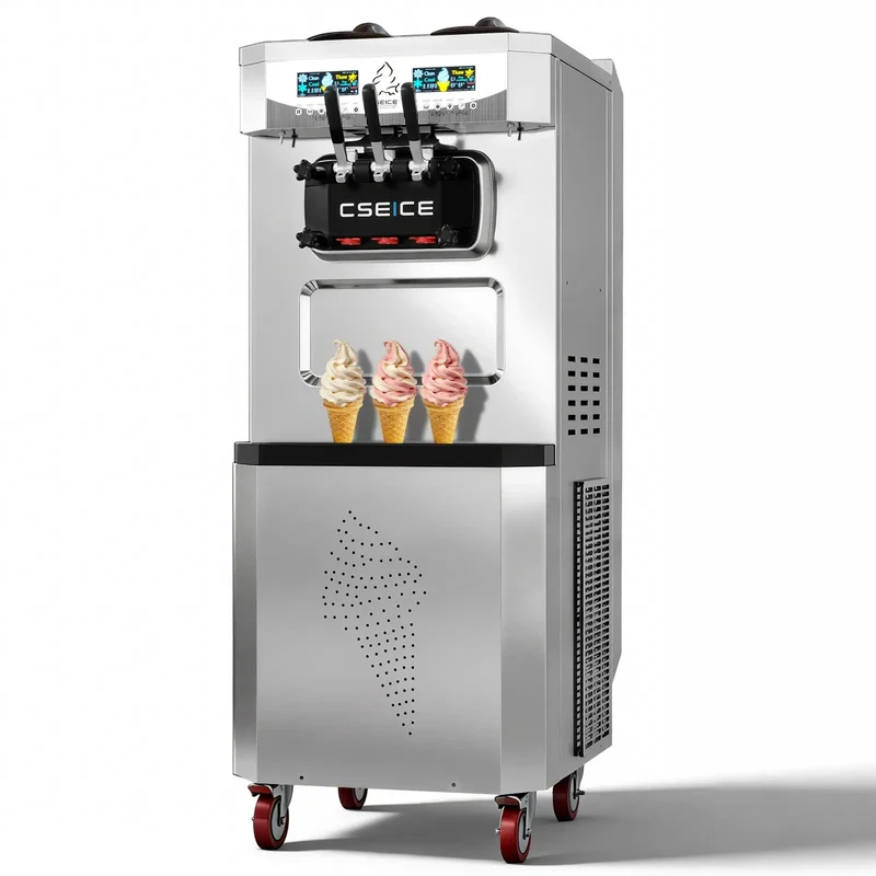 Air-cooled Commercial Ice Cream Maker, 3200W Free-Standing Soft Ice Cream Machine | BH488C