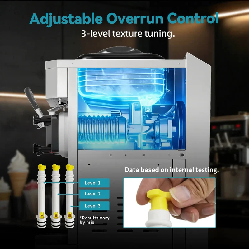 Air-cooled Commercial Ice Cream Maker, 3200W Free-Standing Soft Ice Cream Machine | BH488C