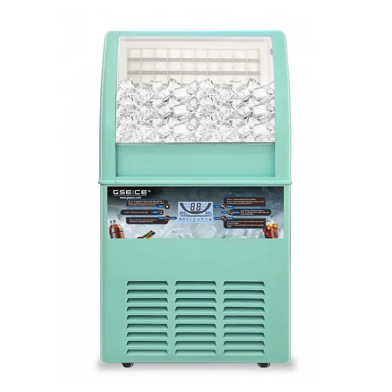 GSEICE SY100 Ice Machine for Home and Commercial, 100lbs/24H Glacier Blue Under Counter Ice Machine with 20lbs Storage Bin