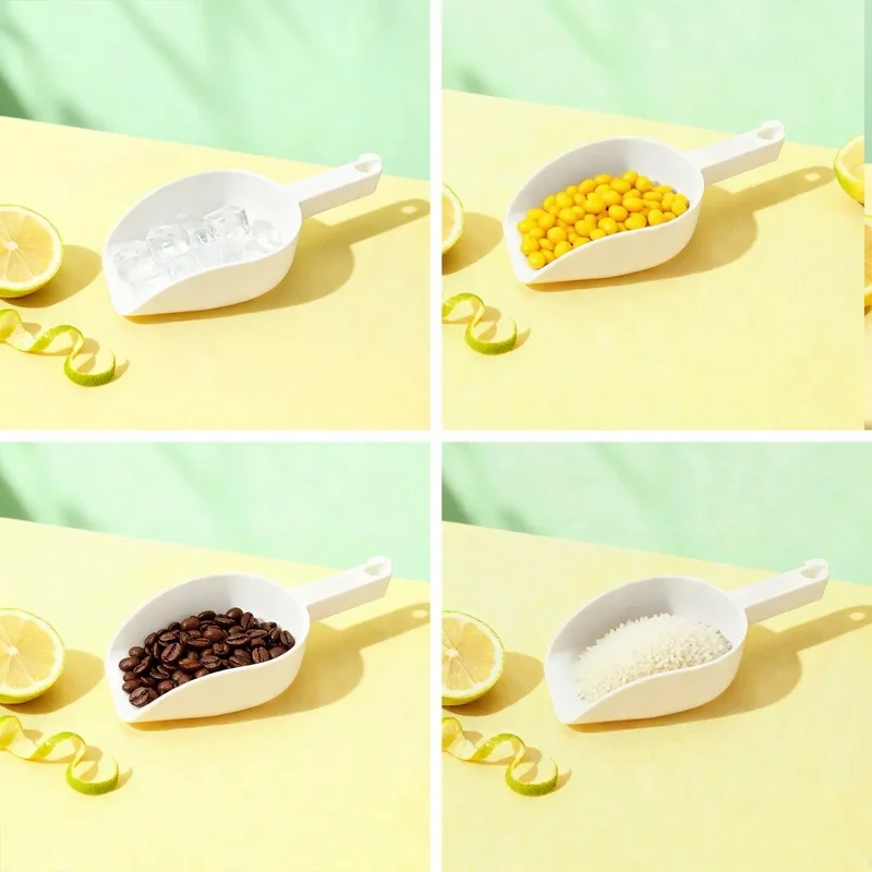 Mini Ice Cube Scoop 6 OZ, Super Durable, Food Grade PP ice Scooper, Small ice scoops for Ice Maker Machine Popcorn Coffee Beans Flour
