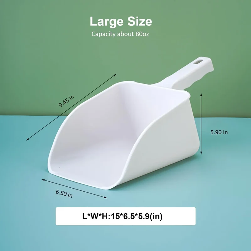 Ice Scoop Set of 4, Includes 6oz,16oz,48oz,80oz, Super Durable, Food Grade PP ice Scooper