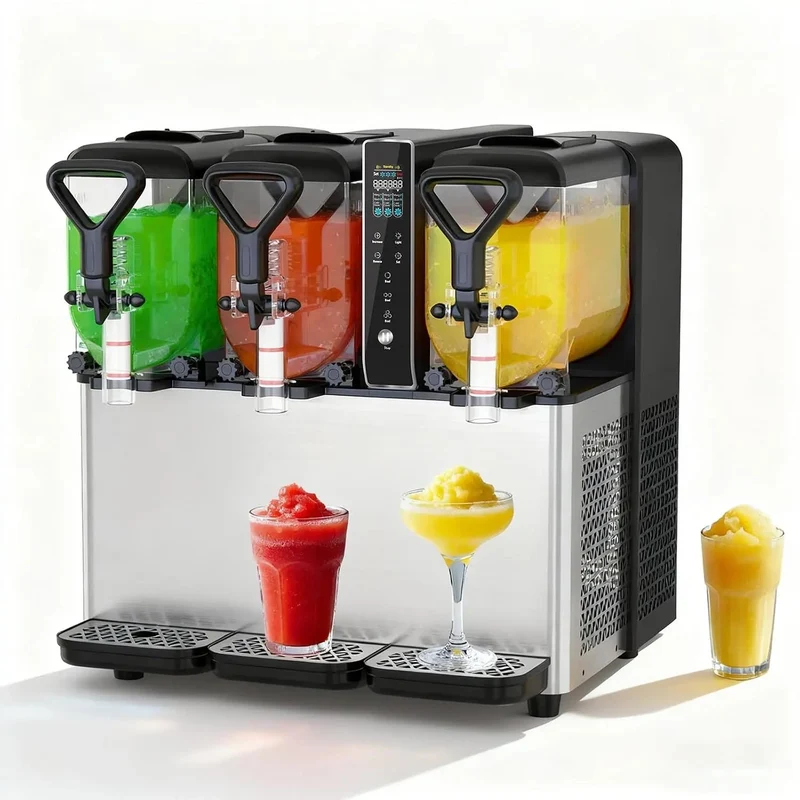 Fast-Cooling Slushy Machine, 2x1.05Gal/3x1.05Gal Frozen Drink machine for Cocktails and Juice Drinks- No Ice Needed, Margarita Maker with Easy-Clean Food-Grade PC Containers for Parties | RLC4*2/RLC4*3