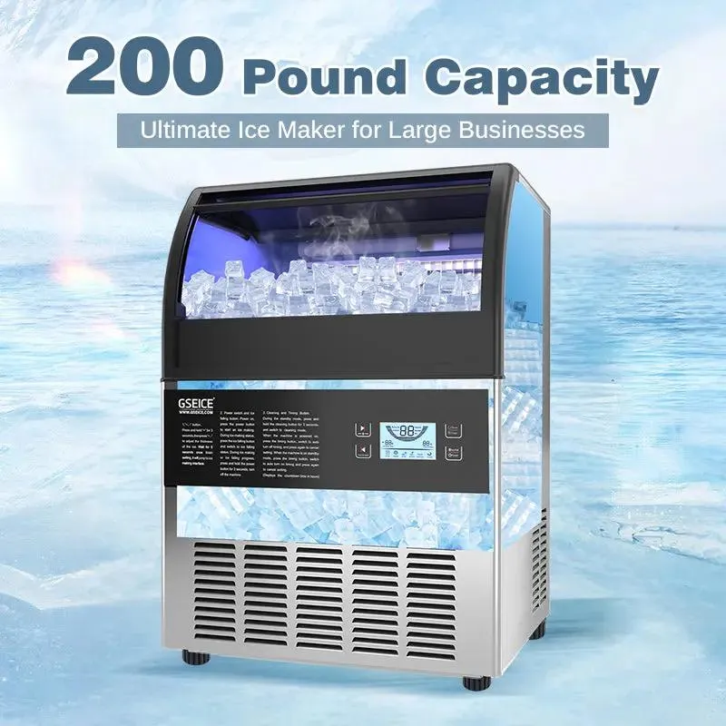 GSEICE ETL SY120 110V Commercial Ice Maker Machine 120LBS/24H, Ice Machine Built for Reliable Daily Ice Production