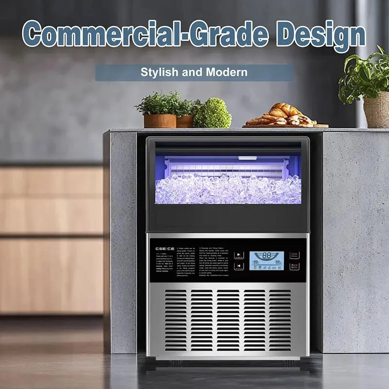 GSEICE ETL SY120 110V Commercial Ice Maker Machine 120LBS/24H, Ice Machine Built for Reliable Daily Ice Production