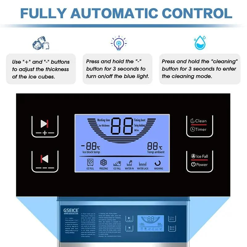 GSEICE ETL SY120 110V Commercial Ice Maker Machine 120LBS/24H, Ice Machine Built for Reliable Daily Ice Production
