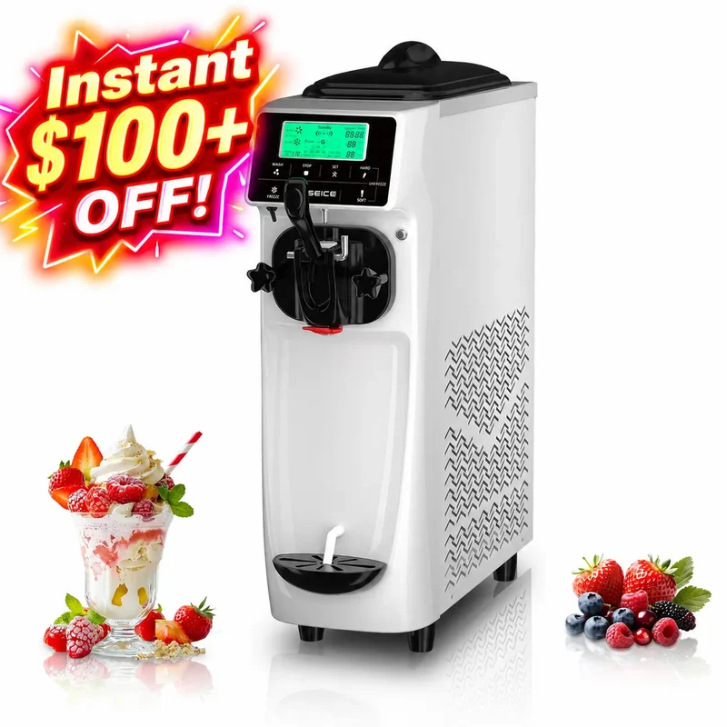 GSEICE Soft Serve Ice Cream Machine, 1050W Ice Cream Machine for Commercial and Home Use | ST16RE