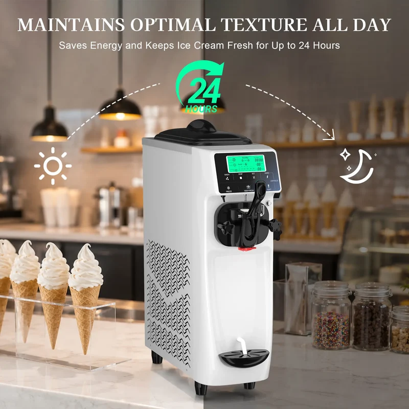 GSEICE Soft Serve Ice Cream Machine, 1050W Ice Cream Machine for Commercial and Home Use | ST16RE