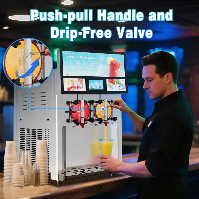 GSEICE Professional Efficient Commercial Margarita Slushie Machine for Restaurants, Hotels, Bars