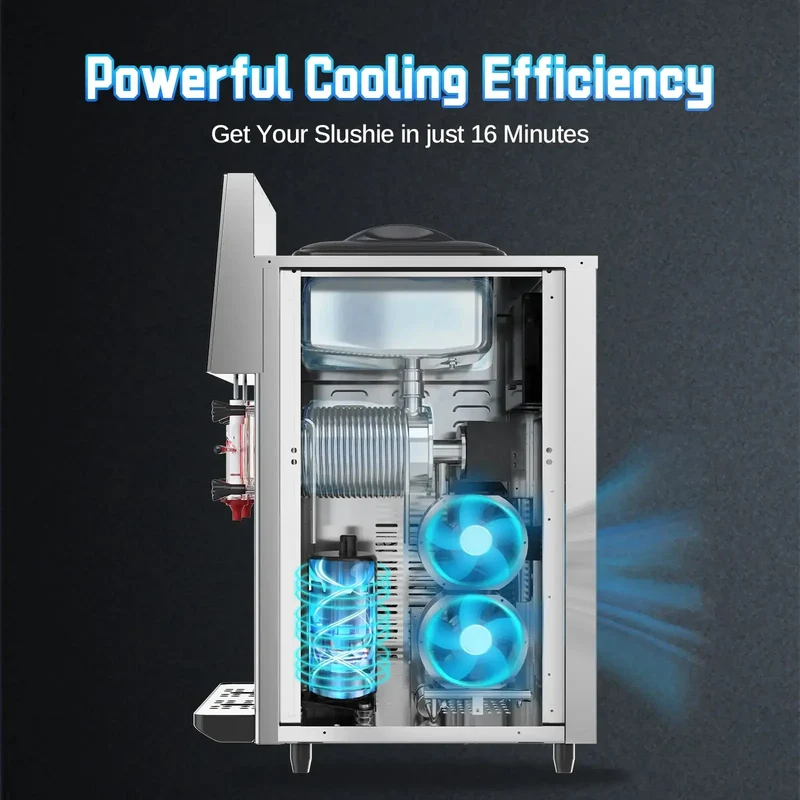 GSEICE Professional Efficient Commercial Margarita Slushie Machine for Restaurants, Hotels, Bars