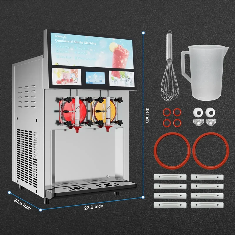 GSEICE Professional Efficient Commercial Margarita Slushie Machine for Restaurants, Hotels, Bars
