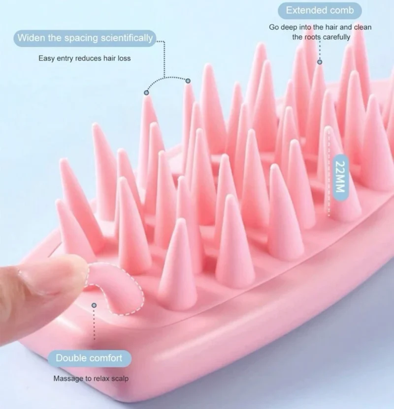 Long handle silicone scalp massager