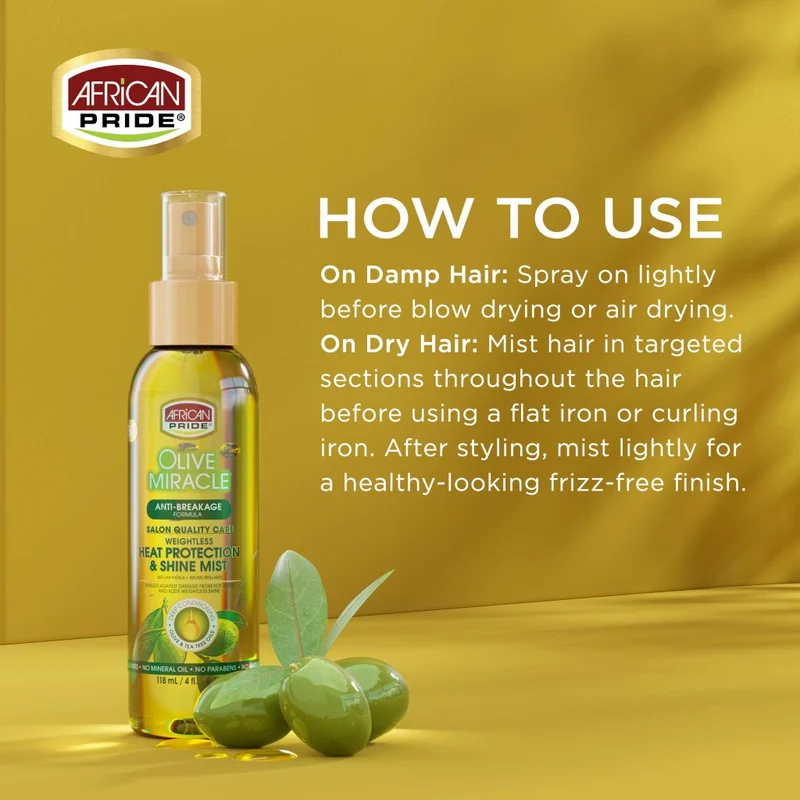 African pride heat protectant & shine mist