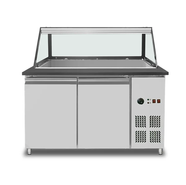 Comptoir bain-marie plan granit - 4 x GN 1/1 - 3 kW - L 1530 x P 820 x H 855 mm - Unninox