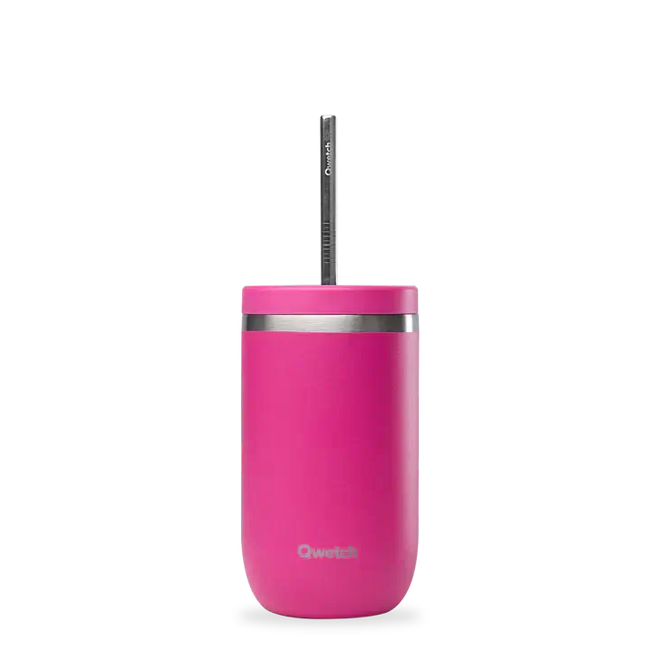 Cold Cup Isotherme Qwetch 470 ml – Gobelet à emporter en inox, Anti-fuites, Durable et Écologique