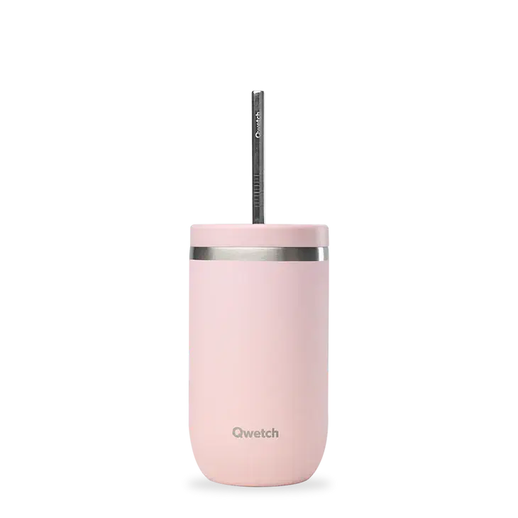 Cold Cup Isotherme Qwetch 470 ml – Gobelet à emporter en inox, Anti-fuites, Durable et Écologique