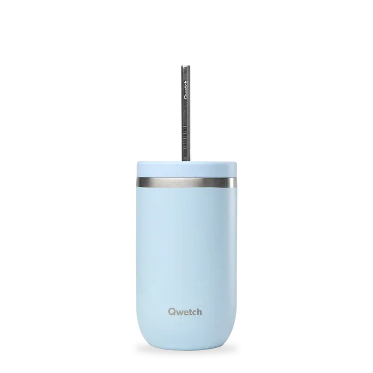 Cold Cup Isotherme Qwetch 470 ml – Gobelet à emporter en inox, Anti-fuites, Durable et Écologique